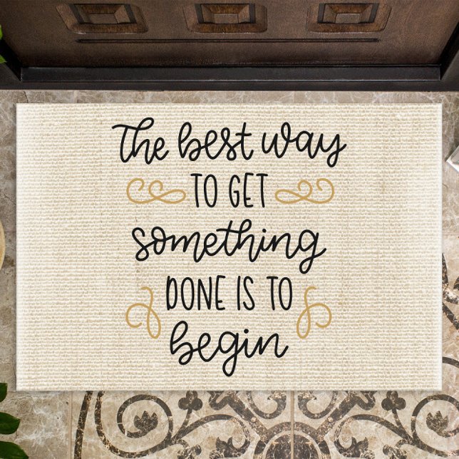 Motivational Quote On Rustic Burlap Doormat (Creator Uploaded)