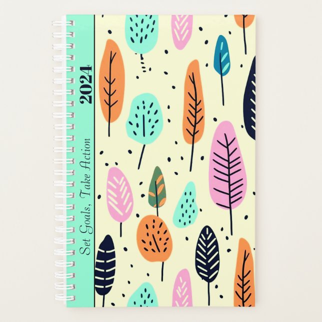 MOTIVATIONAL QUOTE PASTEL COLOR BOHO PATTERN  PLANNER (Front)