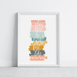 Motivational Quote Pastel Colours Art Poster