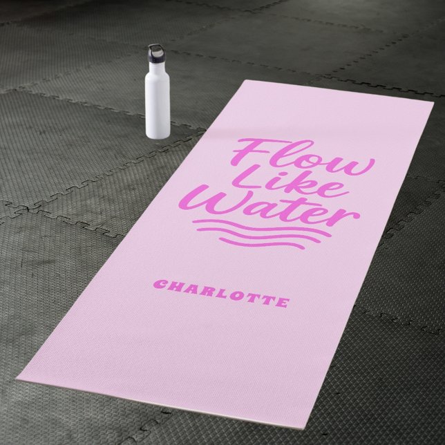 Motivational quote pink flow like water yoga mat (Creator Uploaded)