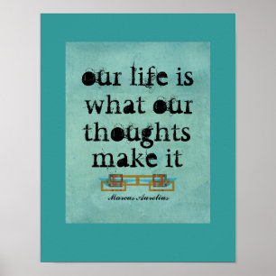 motivational quote poster on teal blue