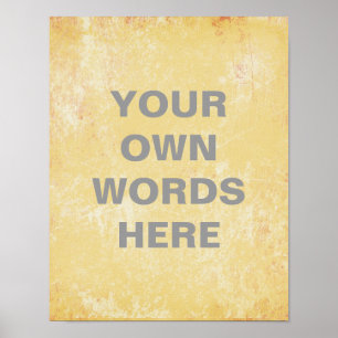 Motivational  Quote Poster, yellow grunge Poster
