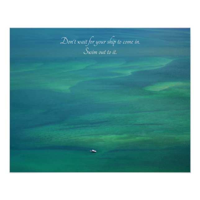 Motivational Quote- Praia Da Arribada, Portugal Poster (Front)