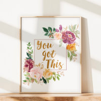 Motivational Quote Pretty Colourful Rose Floral
