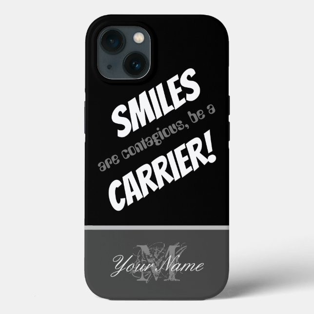 Motivational quote: Smile carrier! Case-Mate iPhone Case (Back)