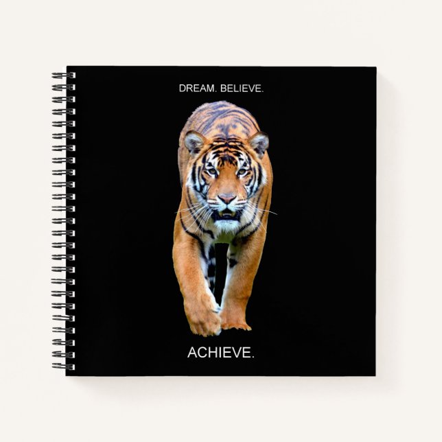 Motivational Quote Spiral Square Wide Ruled Notebook (Front)
