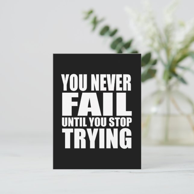 Motivational quote successs postcard (Standing Front)