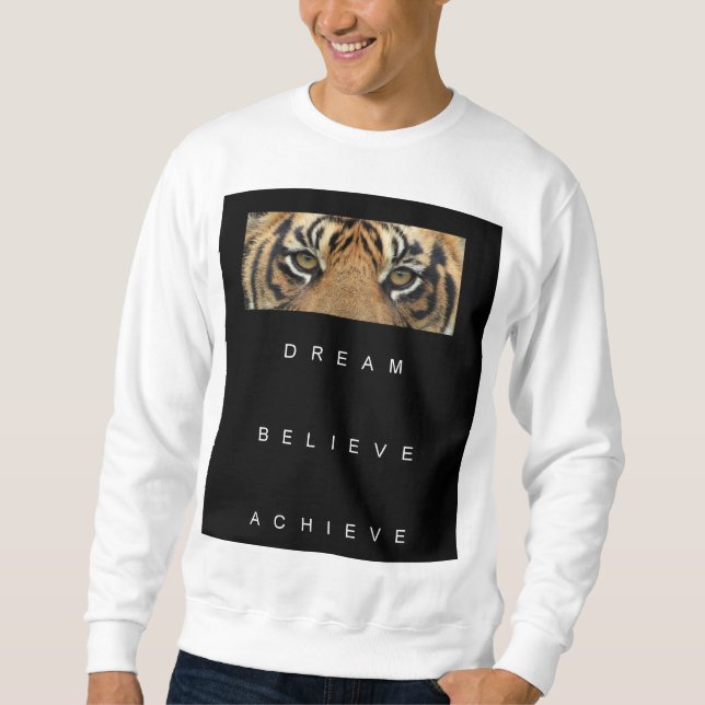 Motivational Quote Template Tiger Eye Modern Men's Sweatshirt (Front)