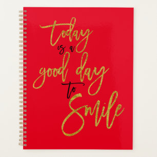 Motivational Quotes Black Gold Typography Red Planner