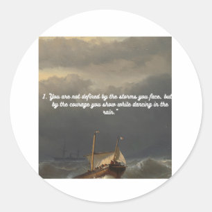 MOTIVATIONAL QUOTES CLASSIC ROUND STICKER