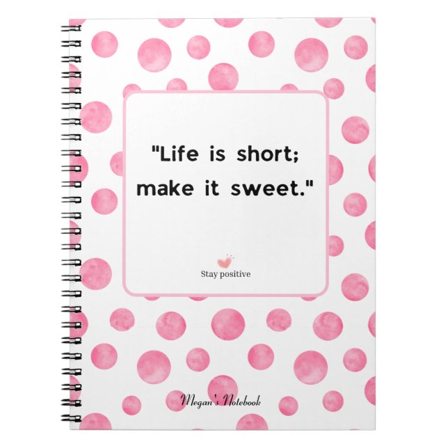 Motivational Quotes Positive Journalling Diary Notebook (Front)