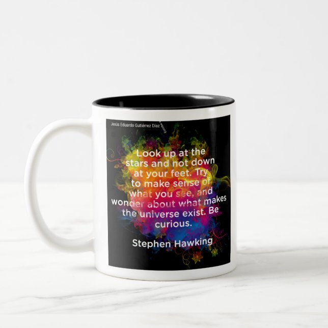 Motivational Quotes- Stephen Hawking- 1-1 Two-Tone Coffee Mug (Left)