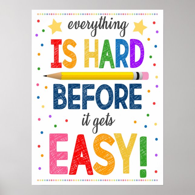 Motivational Rainbow Classroom Poster (Front)