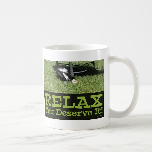 Motivational Relax Cat Me Time Fun Design Coffee Mug (Right)