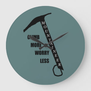 Motivational rock climbing rockclimbing saying large clock