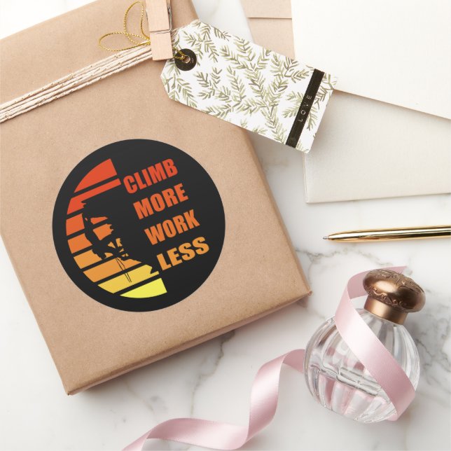Motivational rock climbing saying classic round sticker (Gifting)