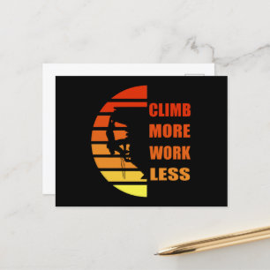 Motivational rock climbing saying holiday postcard