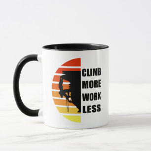 Motivational rock climbing saying mug