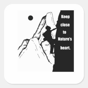 Motivational rock climbing  square sticker
