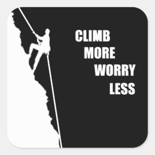 Motivational rock climbing  square sticker