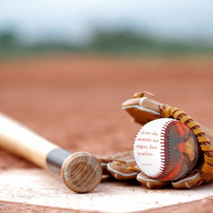 Motivational Saying Mount Everest Orange Sunrise Baseball