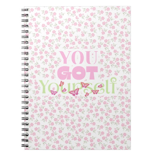 Motivational Self-Care Spiral Photo Notebook (Front)