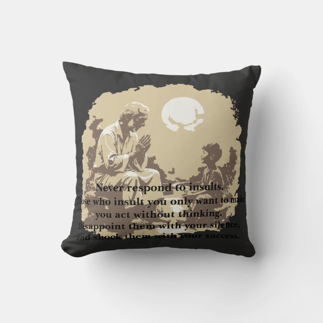 Motivational “Silence & Success” Quote Cushion (Front)