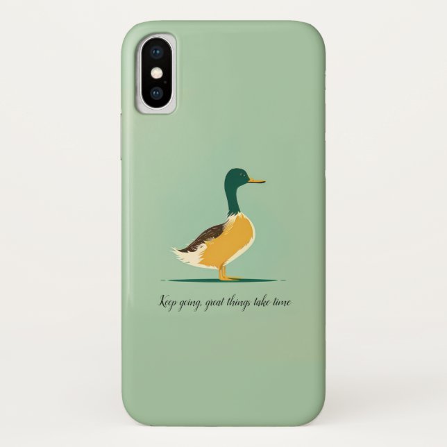 Motivational, simple design duck iphone case (Back)