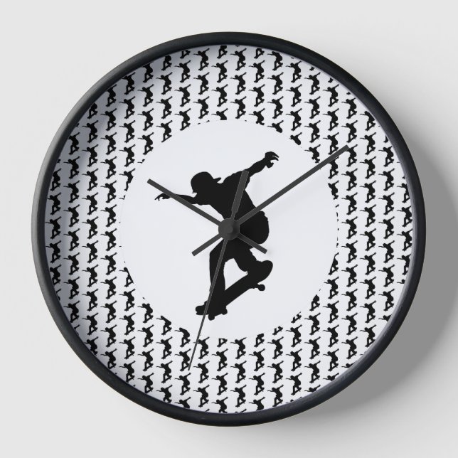 Motivational Skateboarding Quote  Clock (Front)