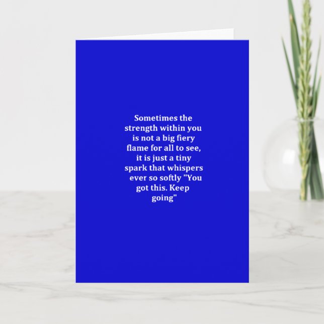 MOTIVATIONAL STRENGTH QUOTES NEVER GIVE UP CARD (Front)