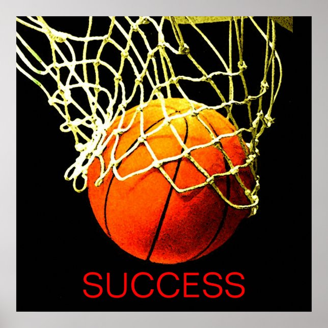 Motivational Success Basketball Poster (Front)
