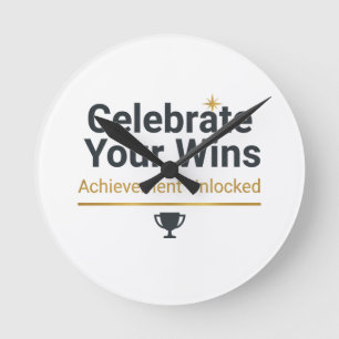 Motivational Success Gift Round Clock