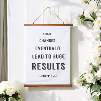 Motivational Success Gym Quotes Black White   Hanging Tapestry