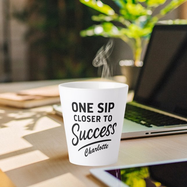Motivational success quote black latte mug (Creator Uploaded)
