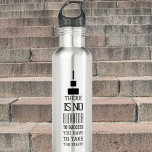 Motivational success quote design, modern black an 710 ml water bottle<br><div class="desc">Stay hydrated and motivated with this trendy water bottle with modern, black and white design. The smart layout is text based in the shape of a tall skyscraper building, where there is no elevator to success, you have to take the stairs. It is there to remind the owner of the...</div>