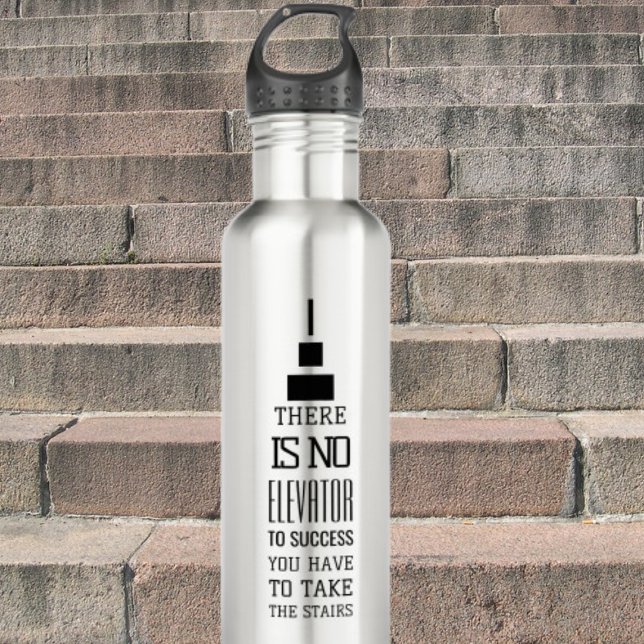 Motivational success quote design, modern black an 710 ml water bottle (Motivational quote)
