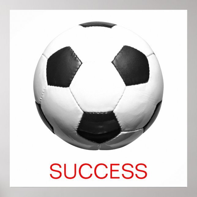 Motivational Success Soccer Football Poster (Front)