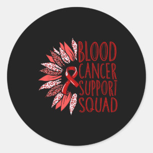 Motivational Sunflower Blood Cancer Awareness Men  Classic Round Sticker