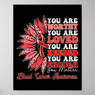 Motivational Sunflower Blood Cancer Awareness Men Poster