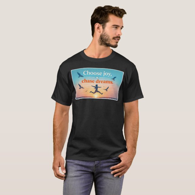 Motivational Sunset Quote Art T-Shirt (Front Full)