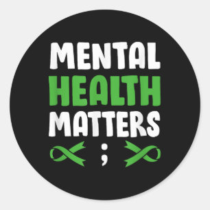 Motivational Support Warrior Mental Health Awarene Classic Round Sticker