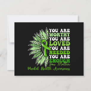 Motivational Support Warrior Mental Health Awarene Holiday Card
