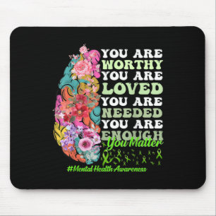 Motivational Support Warrior Mental Health Awarene Mouse Pad