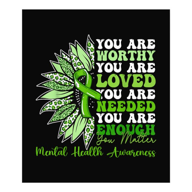 Motivational Support Warrior Mental Health Awarene Photo Print (Front)