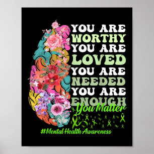 Motivational Support Warrior Mental Health Awarene Poster