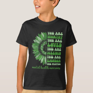 Motivational Support Warrior Mental Health Awarene T-Shirt