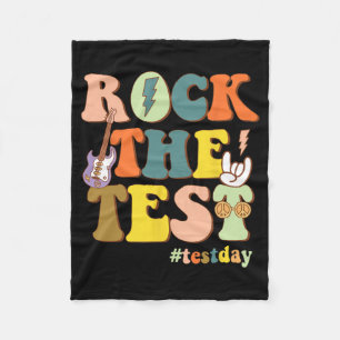 Motivational Teacher Student Rock The Test Testing Fleece Blanket
