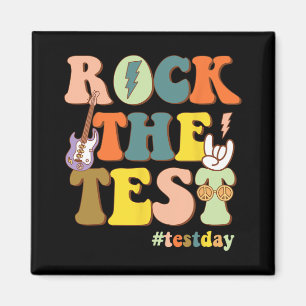 Motivational Teacher Student Rock The Test Testing Magnet