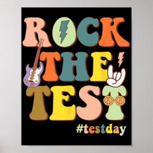 Motivational Teacher Student Rock The Test Testing Poster