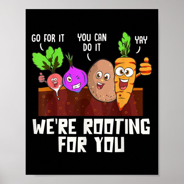 Motivational Test Day Funny Vegetables Gift For Te Poster (Front)